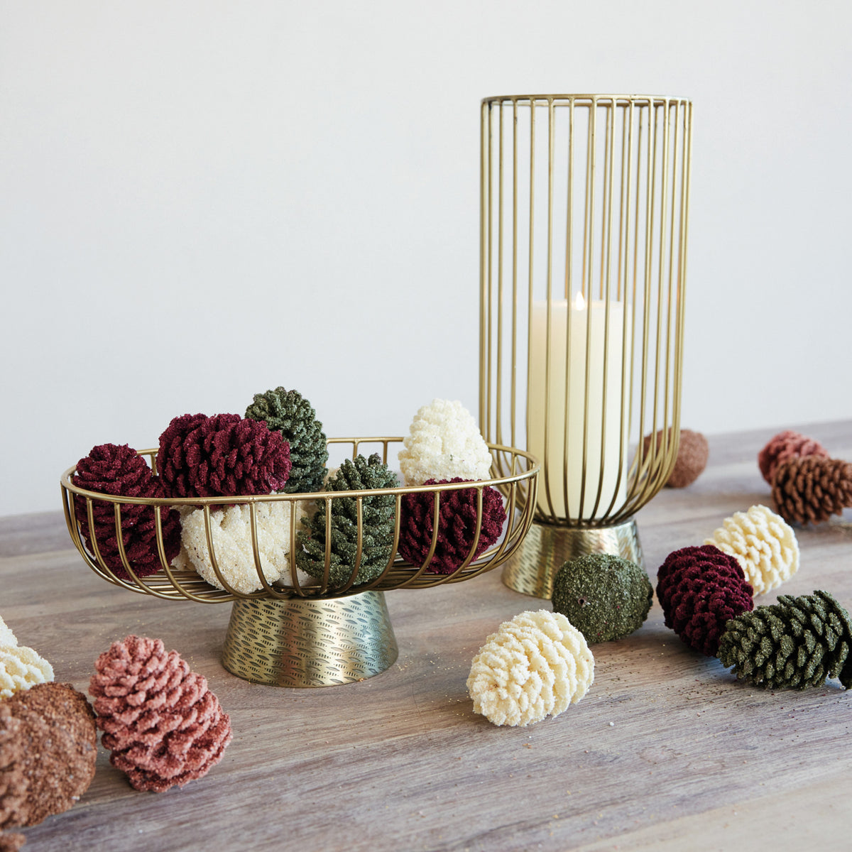 Oval Gold Wire Footed Bowl