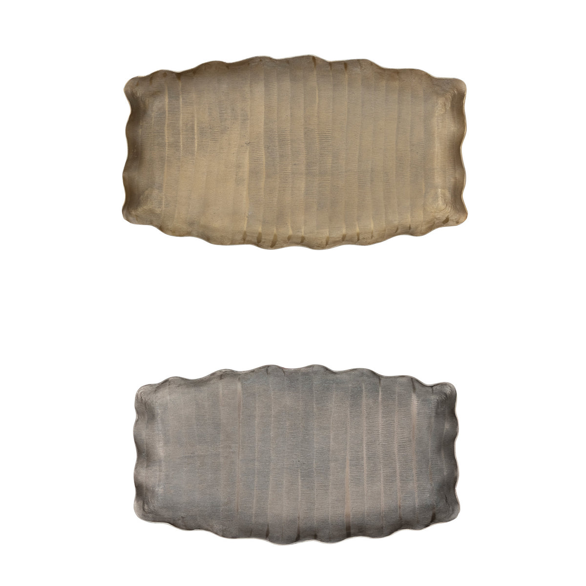 Scalloped Aluminum Decorative Tray