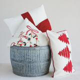 Red Bow Cotton Velvet Gift Pillow