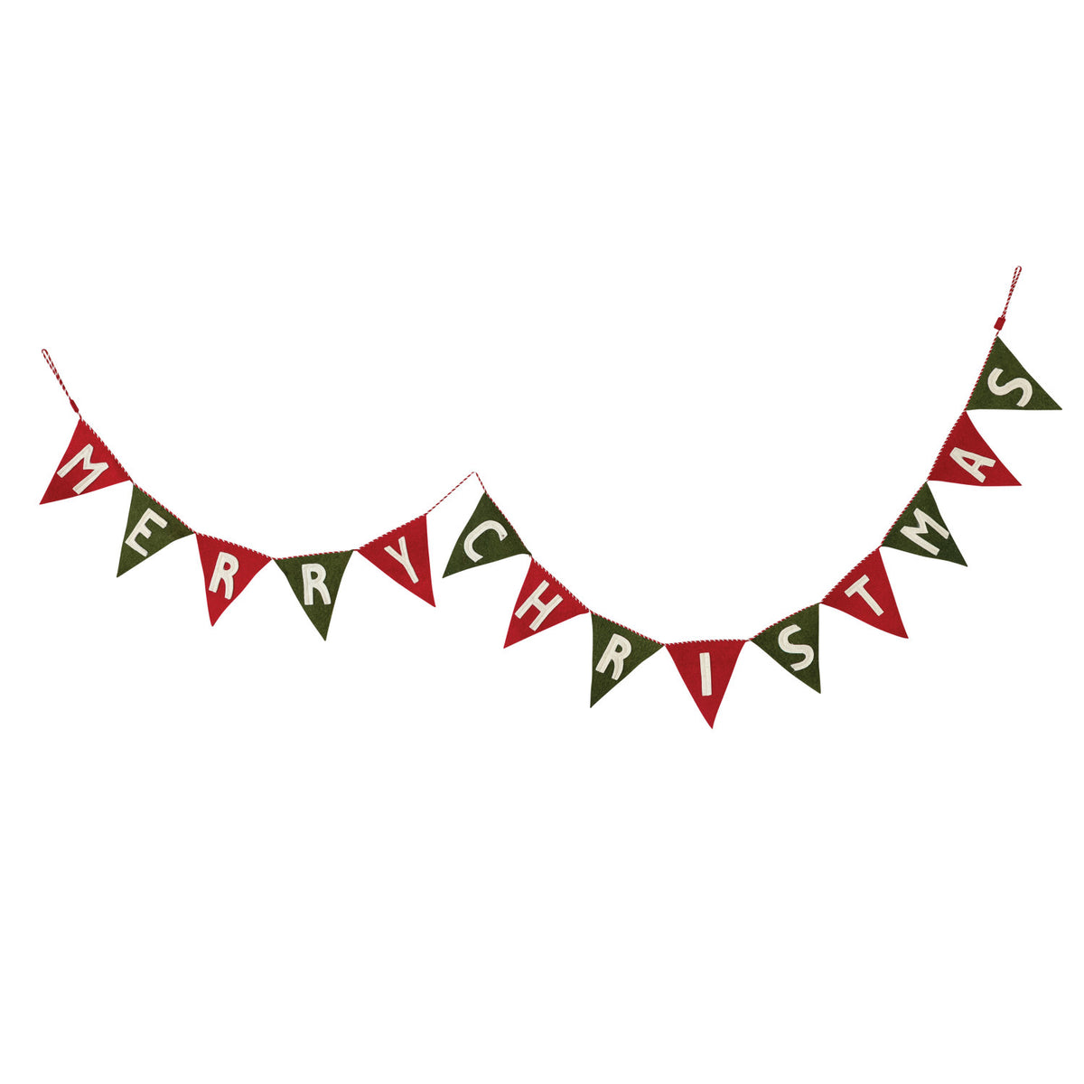 Handmade Wool Felt Merry Christmas Pennant Banner
