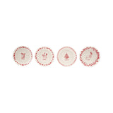 Red & White Christmas Icon Plates