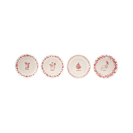 Red & White Christmas Icon Plates