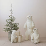 White Faux Fur Polar Bear Figurine