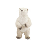 White Faux Fur Polar Bear Figurine