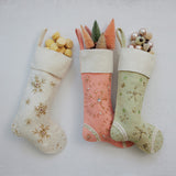 Handmade Wool Felt Stocking with Embroidery & Beads
