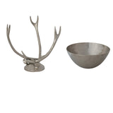 Silver Aluminum Antler Stand Serving Bowl