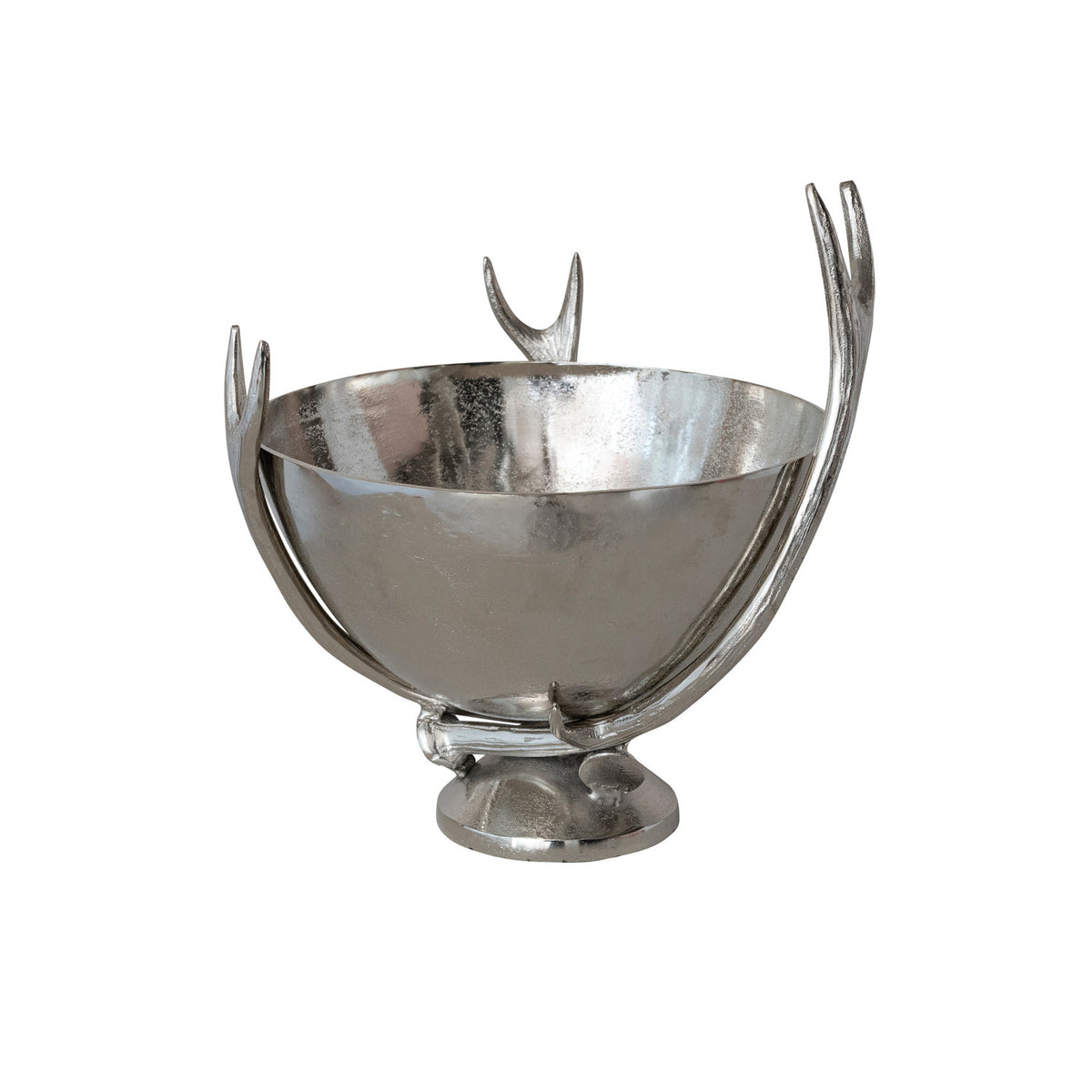 Silver Aluminum Antler Stand Serving Bowl