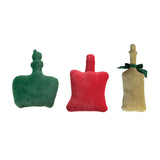 Christmas Bottle Shaped Pillow with Embroidered Details