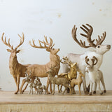 Brown & Cream Faux Fur Standing Caribou