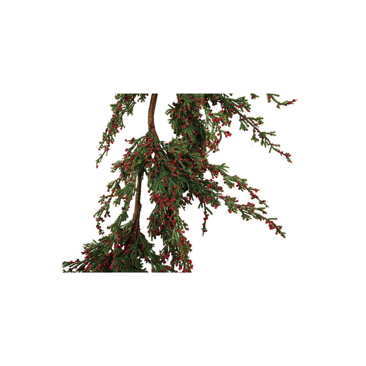 Faux Cypress Garland with Red Berries