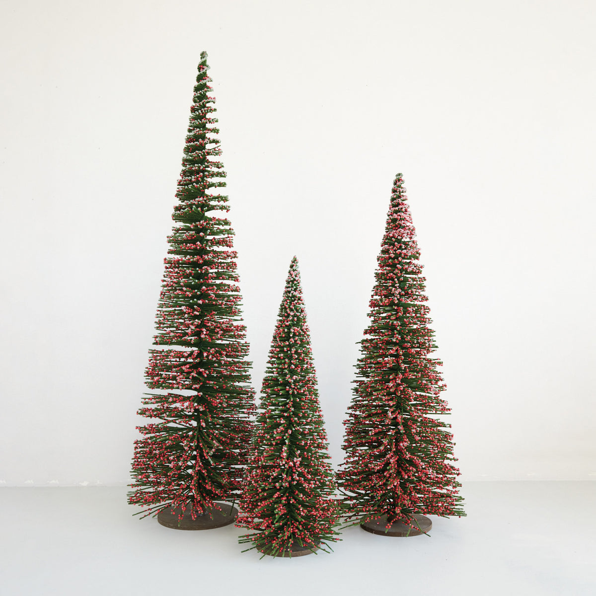 Sugared Red Berry Wood Christmas Tree