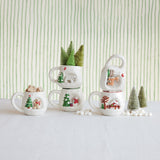 Hand-Painted 3D Alcove Christmas Scene Coffee Mug