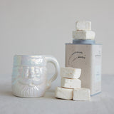 Pearlized White Ceramic Santa Coffee Mug