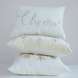 Beaded Snowflake Cotton Velvet Lumbar Pillow