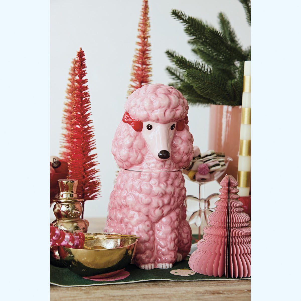 Pink Ceramic Poodle Cookie Jar