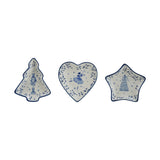 White & Blue Ceramic Christmas Dish