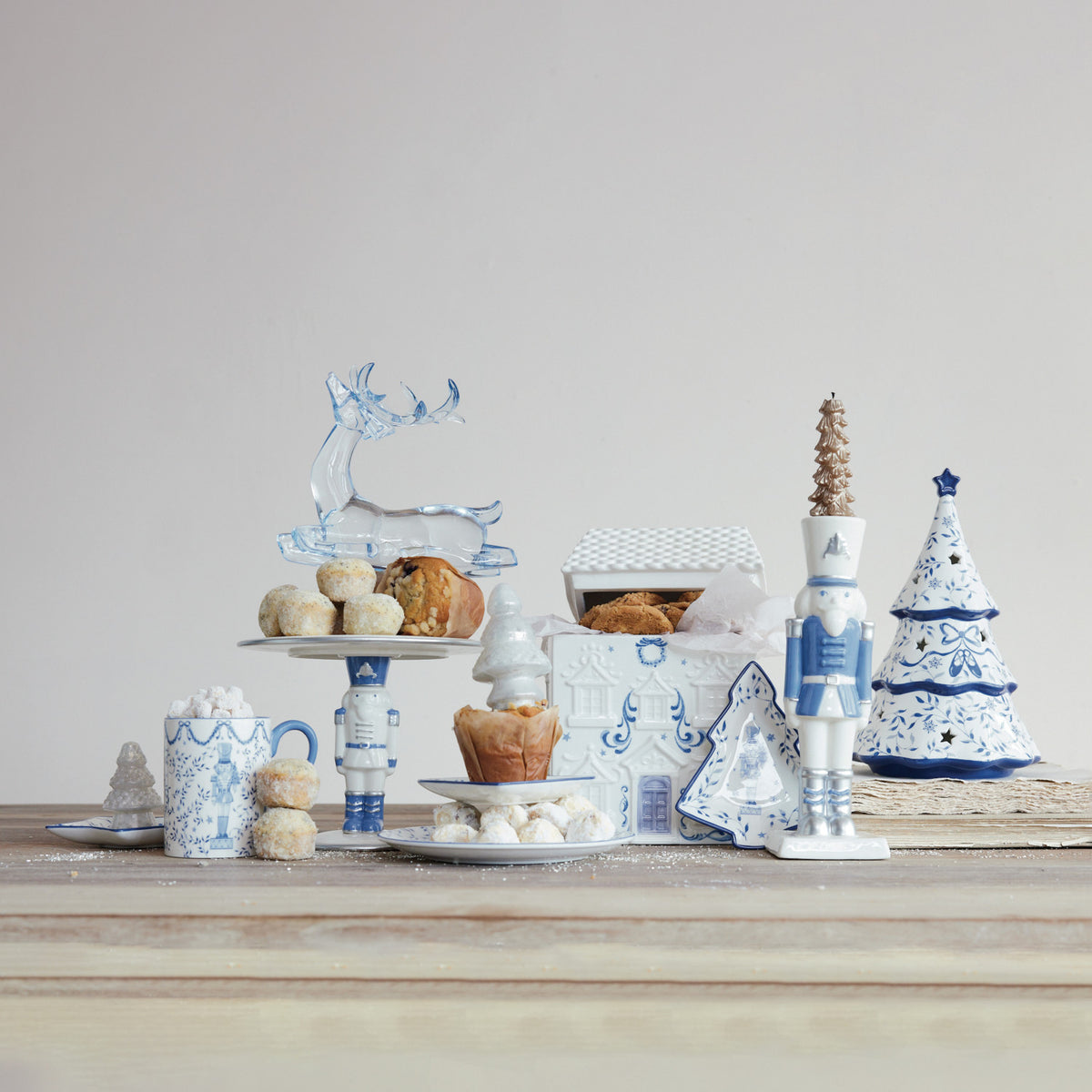 Blue & White Christmas Tree Plate
