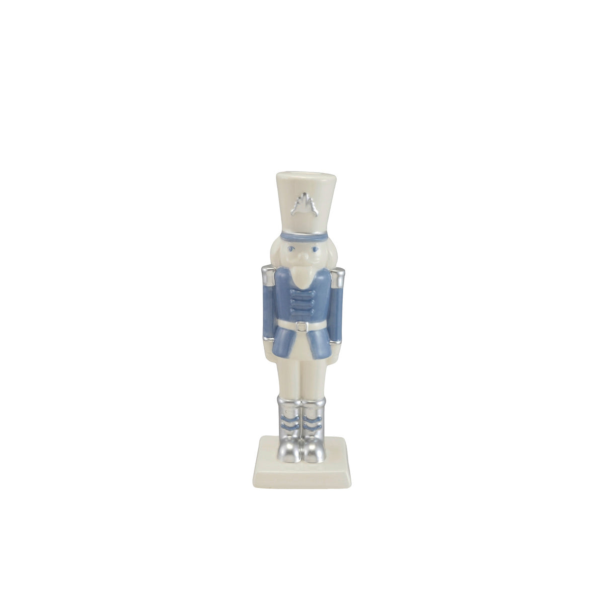 Blue & White Ceramic Nutcracker Candleholder