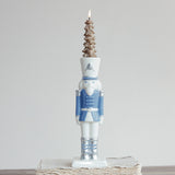 Blue & White Ceramic Nutcracker Candleholder