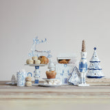 Blue & White Ceramic Nutcracker Candleholder