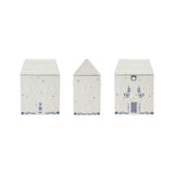 Blue & White Ceramic House Cookie Jar