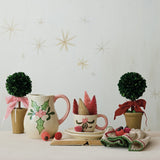 Dried Boxwood Topiary with Red Velvet Bow