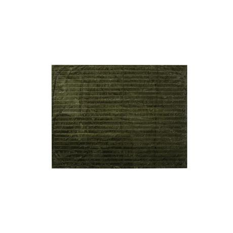 Green Ribbed Faux Fur Throw with Velvet Back