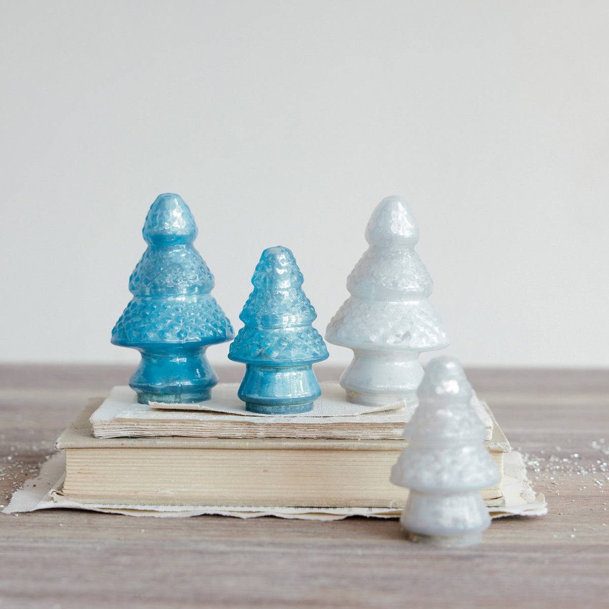 White Embossed Mercury Glass Tree