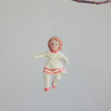 Vintage Inspired Paper Mache Girl Ornament