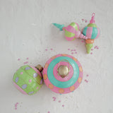 Oversized Green, Pink & Purple Metal Ball Ornament