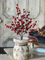 Christmas Hearth Real Touch Red Berry Bush Stem