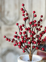 Christmas Hearth Real Touch Red Berry Bush Stem