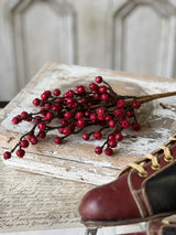 Christmas Hearth Real Touch Red Berry Bush Stem