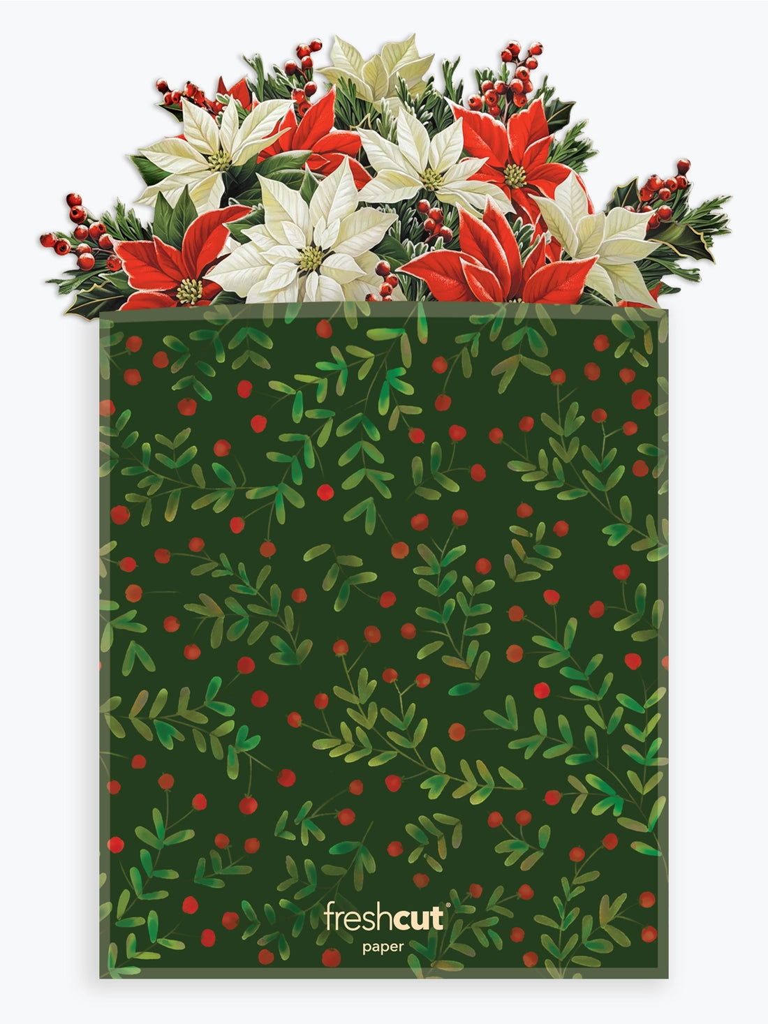 Festive Poinsettia Bouquet Pop-Up Card | FreshCut Paper
