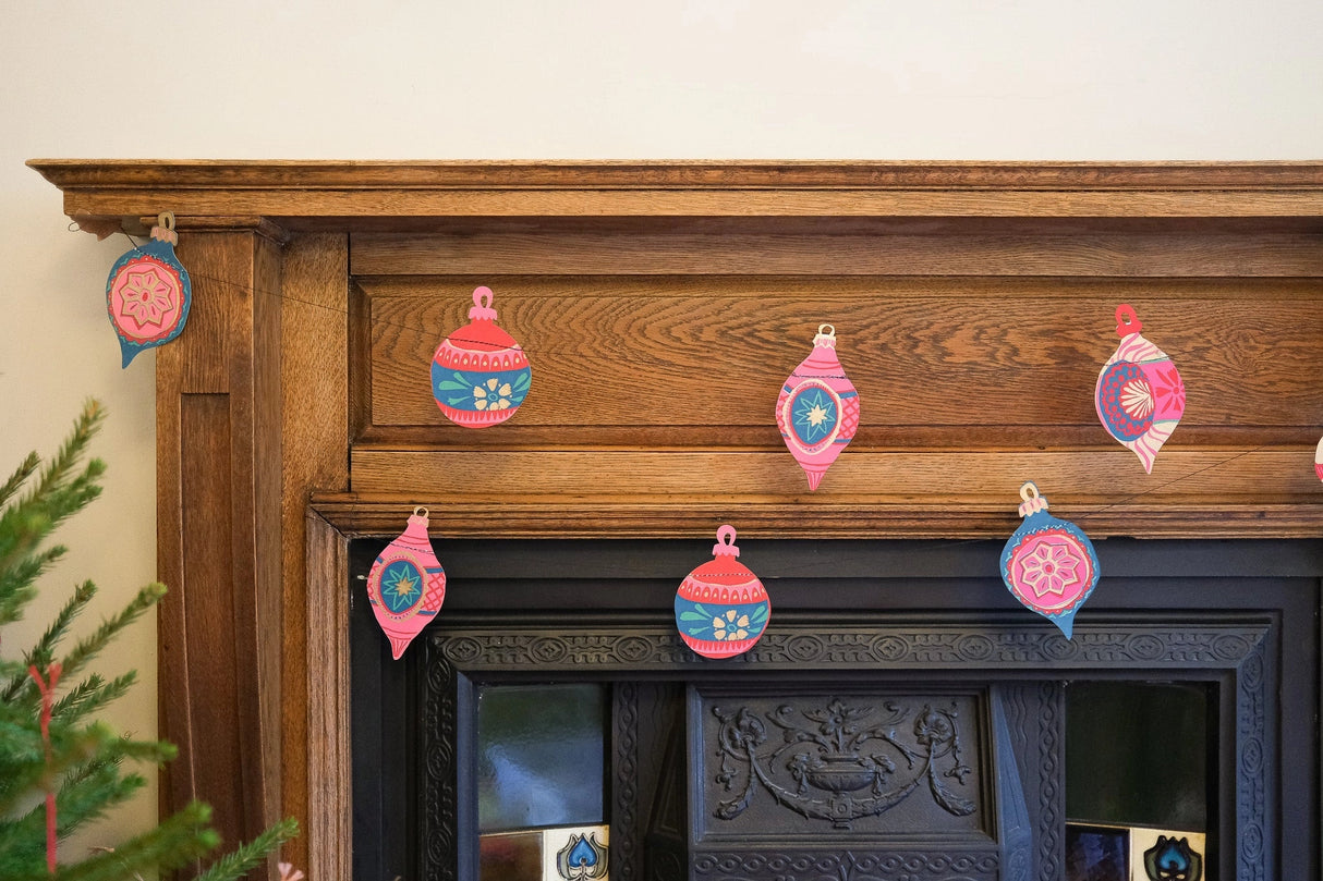 Baubles Sewn Paper Garland | East End Press