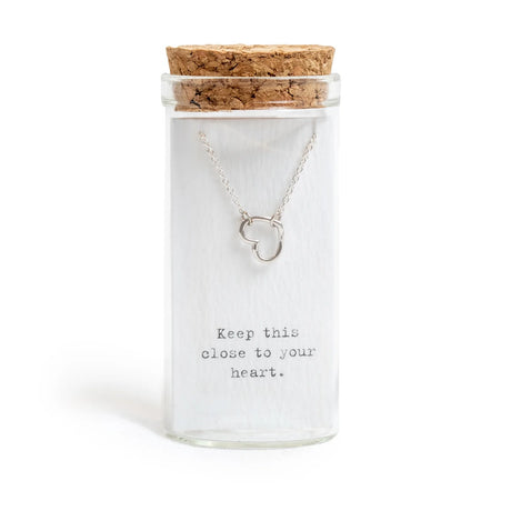 Message in a Bottle Necklace with Quote Card in Glass Vial