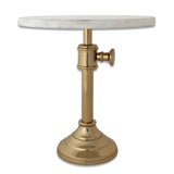 adjustable marble top pedestal stand with brass metal base