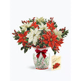 Festive Poinsettia Bouquet Pop-Up Card | FreshCut Paper