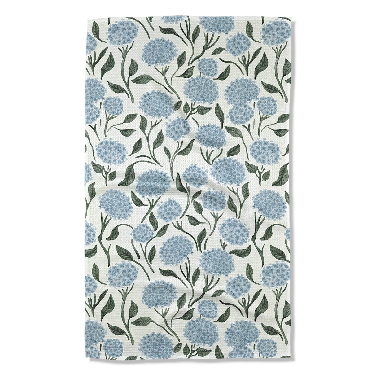 blue hydrangea geometry tea towel