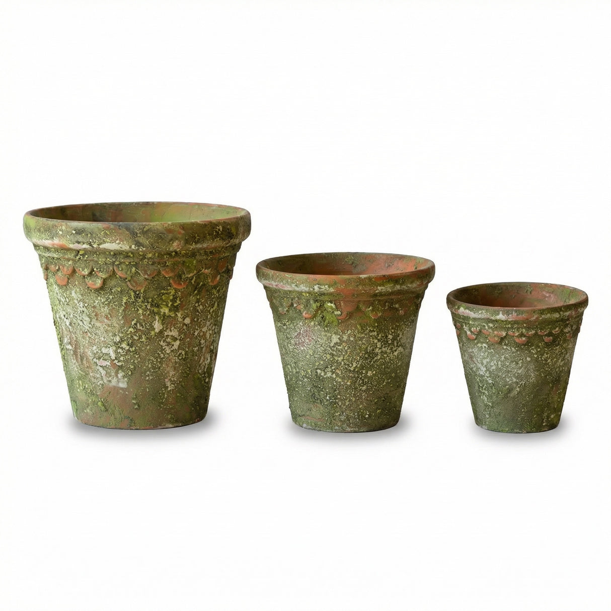 rustic aged garden planter pot moss finish decorative planter farmhouse garden decor