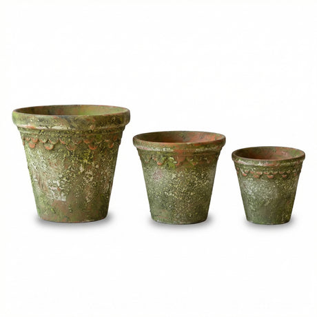rustic aged garden planter pot moss finish decorative planter farmhouse garden decor
