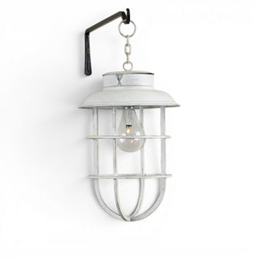 aged white hanging light with chain decorative lantern battery operated for indoor outdoor styling