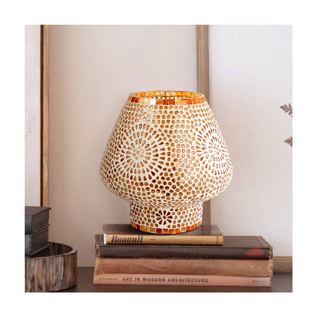 Amber Mosaic Glass Table Lamp