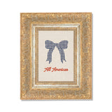 all american bow wall art framed gingham ribbon patriotic vintage decor made in usa