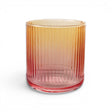amber pink ombre ribbed drinking glass 12 oz textured glass tumbler