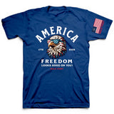 america eagle patriotic t shirt freedom graphic royal blue