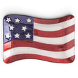 american flag glass plate hand painted patriotic serving tray with raised stars red white and blue decor