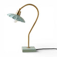 antique brass gooseneck desk lamp with enamel shade