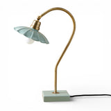 antique brass gooseneck desk lamp with enamel shade
