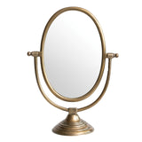 oval brass vanity mirror on stand adjustable tabletop mirror antique finish bedroom dresser decor